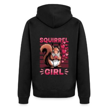 Écureuil drôle Animal - Veste à capuche bio Premium Unisexe - noir - Dos - Nico (187cm)