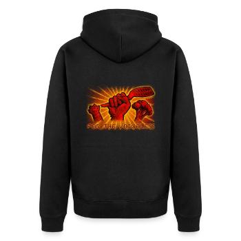 Vegan pour les sans voix - Veste à capuche bio Premium Unisexe - noir - Dos - Nico (187cm)