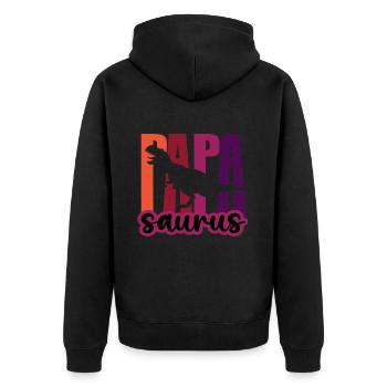 Papasaurus Fête des Pères Dinosaure T-Rex Idée Cadeau - Veste à capuche bio Premium Unisexe - noir - Dos - Nico (187cm)