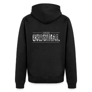 Original 1950er Jahre Retro Geburtstagsgeschenk aus den 1950er Jahren - Unisex Premium Bio Zip Hoodie - Schwarz - Hinten - Nico (187cm)