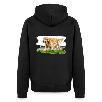 Golden Retriever a un tempérament affligé - Veste à capuche bio Premium Unisexe - noir - Dos - Nico (187cm)