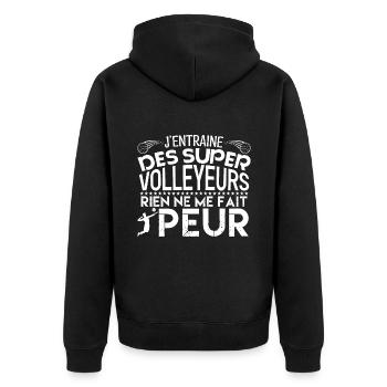 Volleyball coach Cadeau coach Volleyball !! - Veste à capuche bio Premium Unisexe - noir - Dos - Nico (187cm)
