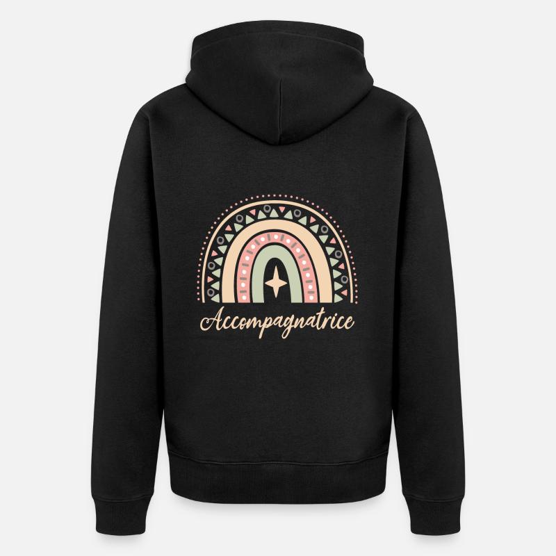Accompagnatrice. Boho Rainbow accompagnatrice. - Veste à capuche bio Premium Unisexe - noir