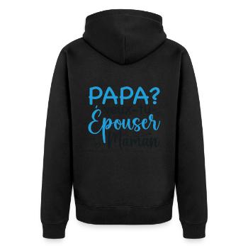 Papa veux tu épouser maman - demande mariage - Veste à capuche bio Premium Unisexe - noir - Dos - Nico (187cm)