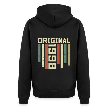 1998 Retro Geschenk 1998 26 Jahre Jubiläum Geschenk - Unisex Premium Bio Zip Hoodie - Schwarz - Hinten - Nico (187cm)