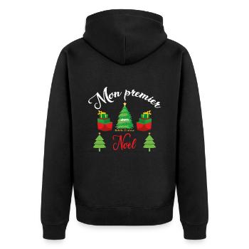 Mon Premier Noel 2023 - Veste à capuche bio Premium Unisexe - noir - Dos - Nico (187cm)