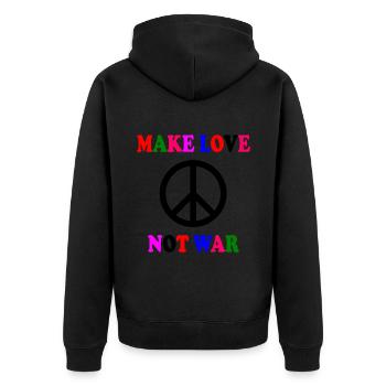 Make love not war - Veste à capuche bio Premium Unisexe - noir - Dos - Nico (187cm)