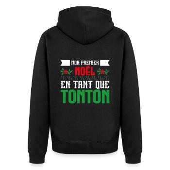 Le premier Noël en tant que tonton - Veste à capuche bio Premium Unisexe - noir - Dos - Nico (187cm)