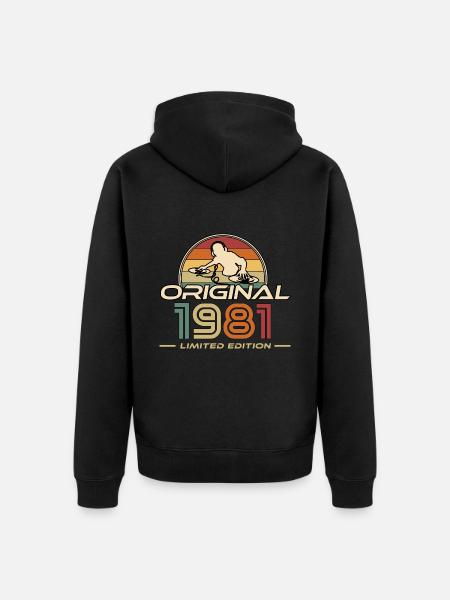 1981 - Unisex Premium Organic Zip Hoodie - black