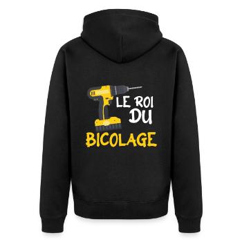 Le Roi Du Bricolage C'est Papy Bricoleur - Veste à capuche bio Premium Unisexe - noir - Dos - Nico (187cm)