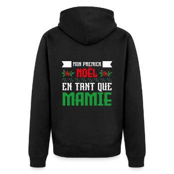 Premier noël en tant que mamie - Veste à capuche bio Premium Unisexe - noir - Dos - Nico (187cm)