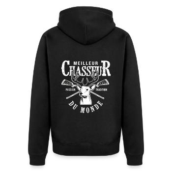 meilleur chasseur du monde cadeau papa chasse - Veste à capuche bio Premium Unisexe - noir - Dos - Nico (187cm)