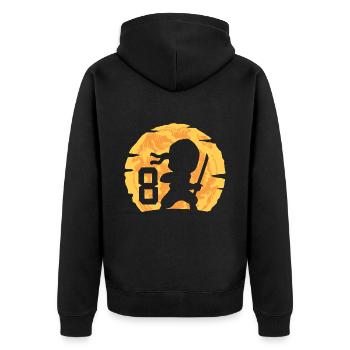 8. Geburtstag Junge 8 Jahre alt Ninja - Unisex Premium Bio Zip Hoodie - Schwarz - Hinten - Nico (187cm)