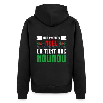 Mon Premier Noel tant que nounou - Veste à capuche bio Premium Unisexe - noir - Dos - Nico (187cm)