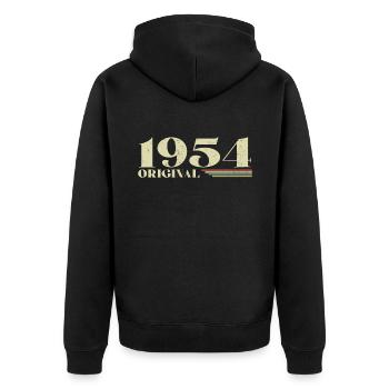 Original 1954 Vintage 1954 Birthday 1954 Retro - Unisex Premium Organic Zip Hoodie - black - Back - Nico (187cm)