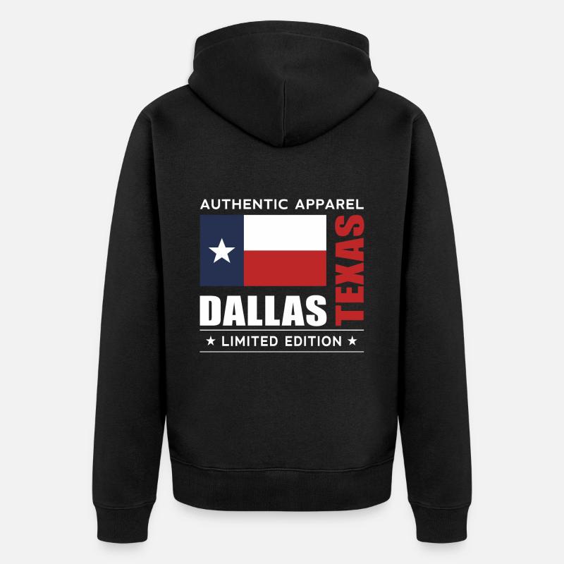 Dallas - Unisex Premium Bio Zip Hoodie - Schwarz