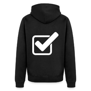 Cochez l’icône de coche - Veste à capuche bio Premium Unisexe - noir - Dos - Nico (187cm)