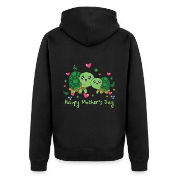 Animal Mom Turtle pour la fête des mères - Veste à capuche bio Premium Unisexe - noir - Dos - Nico (187cm)