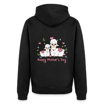 Maman animal lama pour la fête des mères - Veste à capuche bio Premium Unisexe - noir - Dos - Nico (187cm)