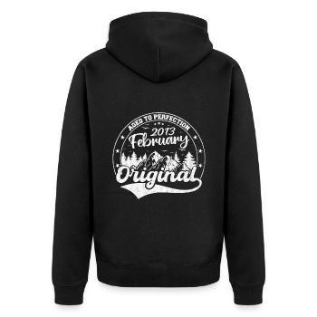 February 2013 birthday present February 2013 - Unisex Premium Organic Zip Hoodie - black - Back - Nico (187cm)