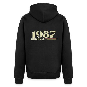 Original 1987 Vintage 1987 anniversaire 1987 rétro - Veste à capuche bio Premium Unisexe - noir - Dos - Nico (187cm)