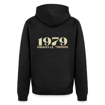 Original 1979 Vintage 1979 Birthday 1979 Retro - Unisex Premium Organic Zip Hoodie - black - Back - Nico (187cm)