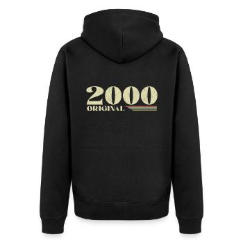 Original 2000 Vintage 2000 Anniversary 2000 Retro - Unisex Premium Organic Zip Hoodie - black - Back - Nico (187cm)