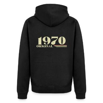 Original 1970 Vintage 1970 anniversaire 1970 rétro - Veste à capuche bio Premium Unisexe - noir - Dos - Nico (187cm)
