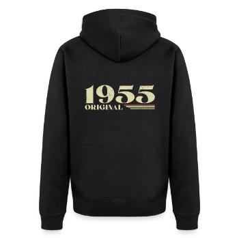 Original 1955 Vintage 1955 anniversaire 1955 rétro - Veste à capuche bio Premium Unisexe - noir - Dos - Nico (187cm)