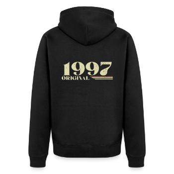 Original 1997 Vintage 1997 Retro Birthday 1997 - Unisex Premium Organic Zip Hoodie - black - Back - Nico (187cm)