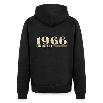 Original 1966 Jahrgang 1966 Geburtstag 1966 Retro - Unisex Premium Bio Zip Hoodie - Schwarz - Hinten - Nico (187cm)