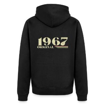Original 1967 Vintage 1967 Birthday 1967 Retro - Unisex Premium Organic Zip Hoodie - black - Back - Nico (187cm)