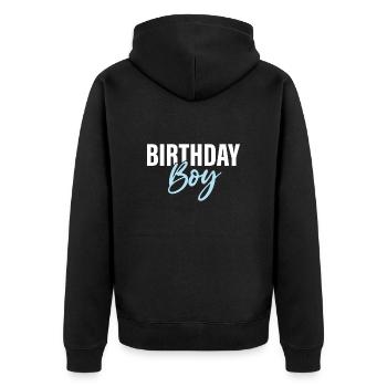 Birthday Boy - Unisex Premium Organic Zip Hoodie - black - Back - Nico (187cm)