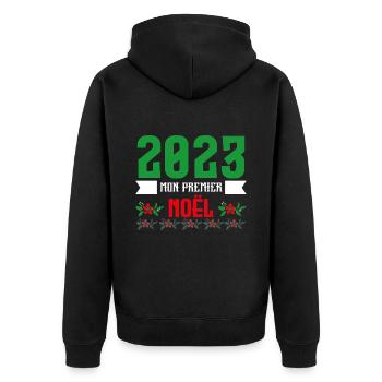 Mon Premier Noel 2023 - Veste à capuche bio Premium Unisexe - noir - Dos - Nico (187cm)