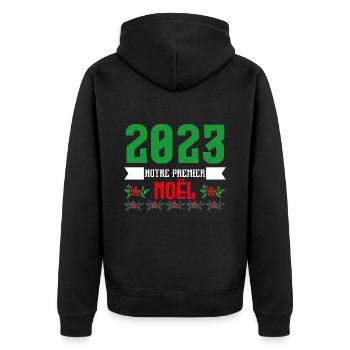 Mon Premier Noel 2023 - Veste à capuche bio Premium Unisexe - noir - Dos - Nico (187cm)