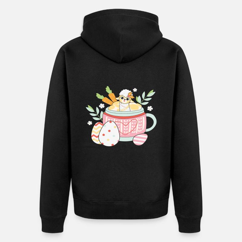 BOW Coupe Chibi de Pâques - Veste à capuche bio Premium Unisexe - noir