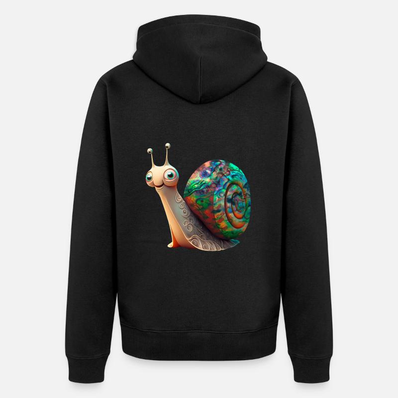 Opal Snail - Opal Snail Shell - Unisex Premium Organic Zip Hoodie - black