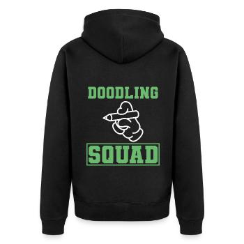 Kritzelnder Liebhaber Karikaturist - Unisex Premium Bio Zip Hoodie - Schwarz - Hinten - Nico (187cm)