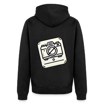 No Camera Allowed Icon Design - Unisex Premium Organic Zip Hoodie - black - Back - Nico (187cm)
