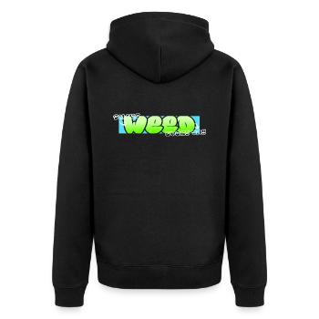 Smoke Weed Every Day - Unisex Premium Bio Zip Hoodie - Schwarz - Hinten - Nico (187cm)