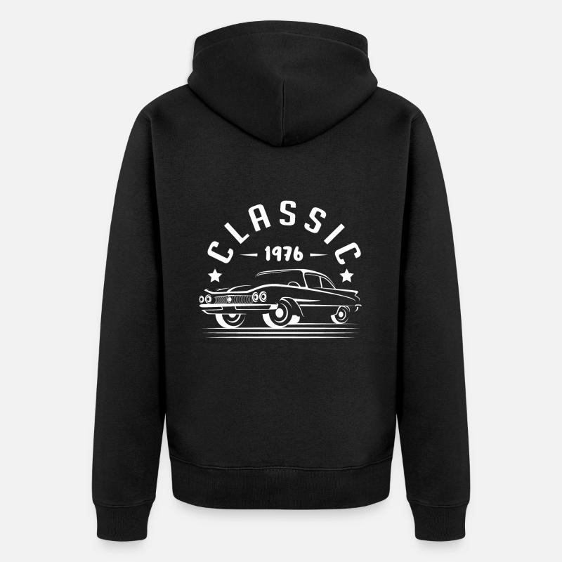 cLASSIC 1976 -Geschenkidee - - Unisex Premium Bio Zip Hoodie - Schwarz