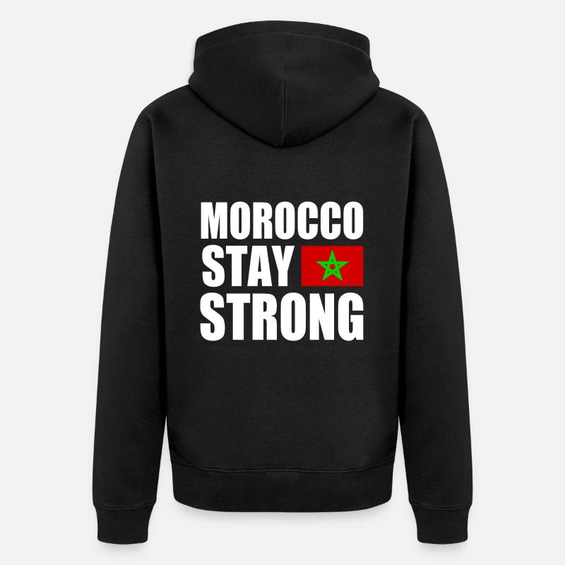 Morocco stay strong - Veste à capuche bio Premium Unisexe - noir