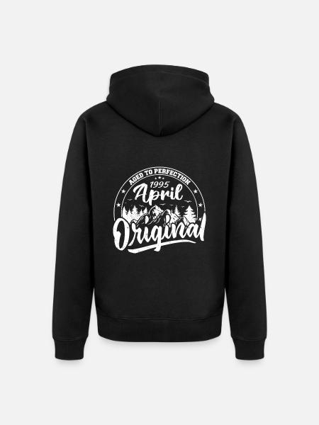 April 1995 Birthday Gift April 1995 Vintage - Unisex Premium Organic Zip Hoodie - black