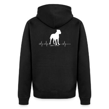 Cadeau de battement de coeur Cane Corso - Veste à capuche bio Premium Unisexe - noir - Dos - Nico (187cm)