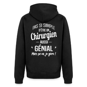 Chirurgien - Veste à capuche bio Premium Unisexe - noir - Dos - Nico (187cm)