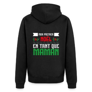 mon premier noël en tant que maman - Veste à capuche bio Premium Unisexe - noir - Dos - Nico (187cm)