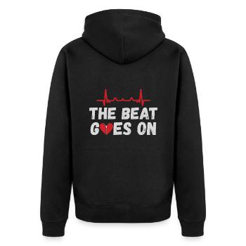 Herzoperation - Operation am offenen Herzen - Unisex Premium Bio Zip Hoodie - Schwarz - Hinten - Nico (187cm)