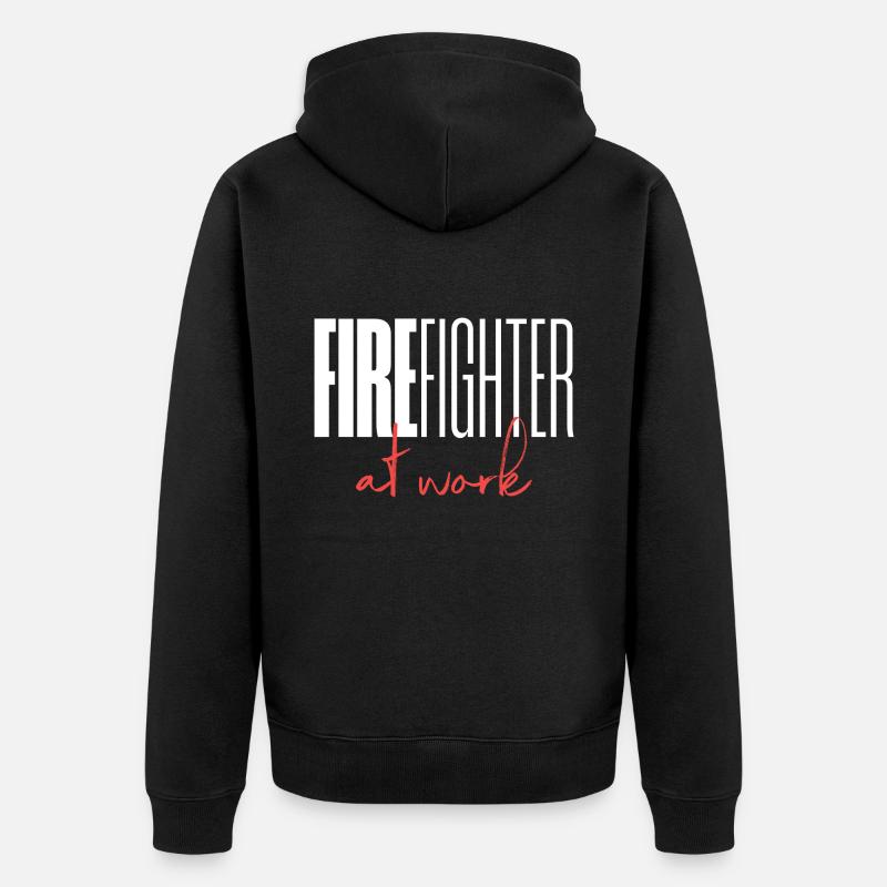 Firefighter at work - Unisex Premium Bio Zip Hoodie - Schwarz
