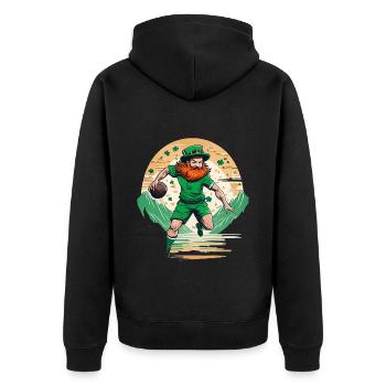 St. Patrick’s Day Shamrock Handball - Veste à capuche bio Premium Unisexe - noir - Dos - Nico (187cm)