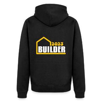 Construction de maison de propriétaire d’immeuble 2023 - Veste à capuche bio Premium Unisexe - noir - Dos - Nico (187cm)